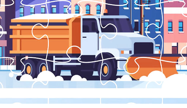 Снегоуборочная машина пазл