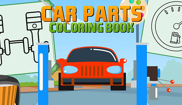 Libro da colorare di parti di automobili