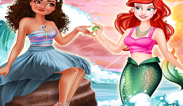 Hora da festa das princesas do oceano