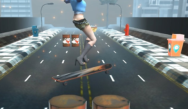 Девушка скейтер