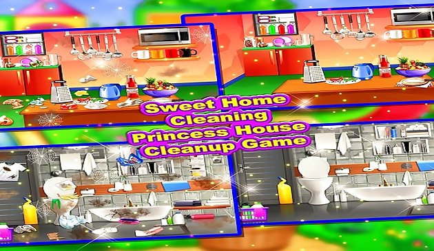 Уборка милого дома: игры по чистке дома принцессы