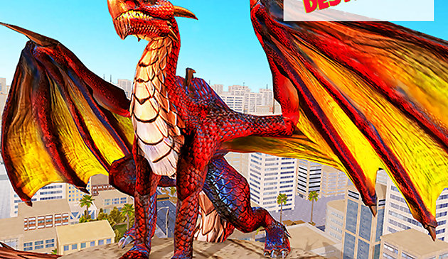 Монстр дракон: разрушитель города