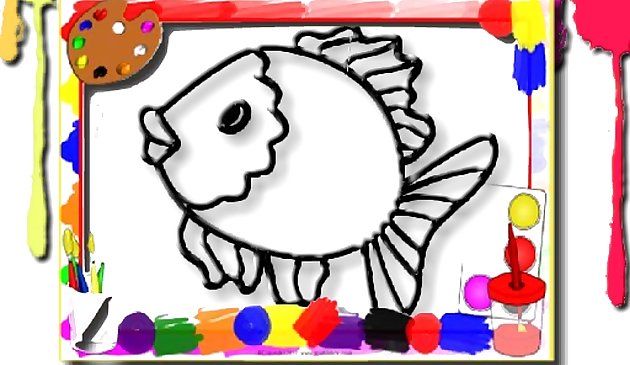 Libro da colorare per pesci