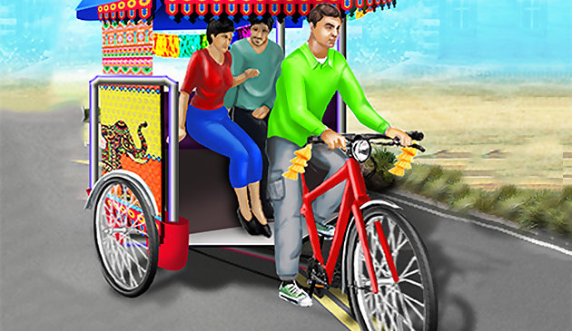 सार्वजनिक ट्राइसाइकिल रिक्शा ड्राइविंग
