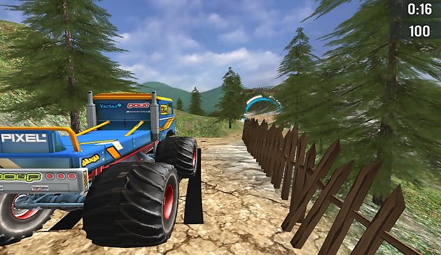 Монстр грузовик внедорожное вождение в горах