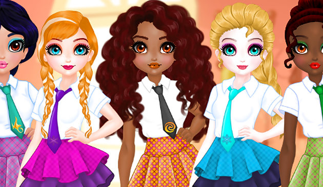 Принцессы лучшие подруги спешат в школу