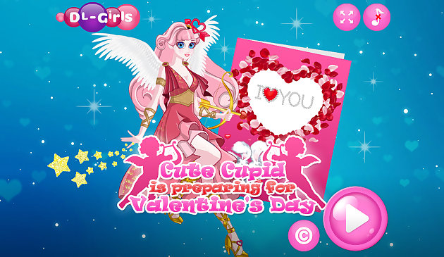 Cute Cupid bersiap untuk Hari Valentine
