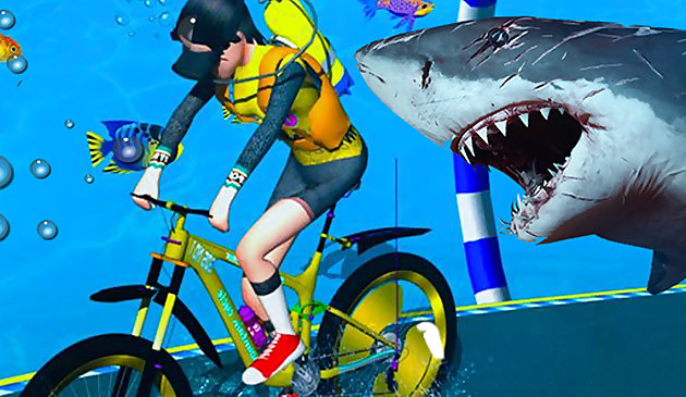 Sob a corrida de bicicletas aquáticas