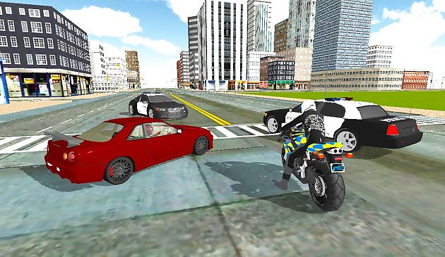 Simulador de bicicleta da polícia da cidade