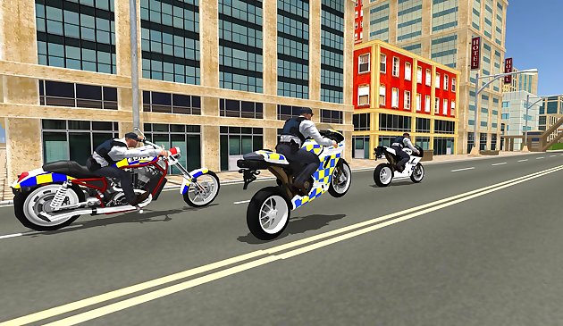 سوبر حيلة الشرطة الدراجة محاكاة 3D