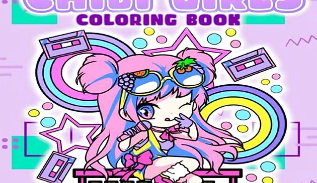 Chibi Girls Coloring Book: Corante de anime japonês