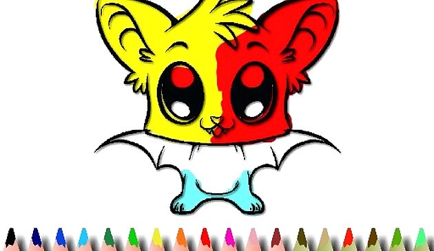 Livro de colorir morcego bonito