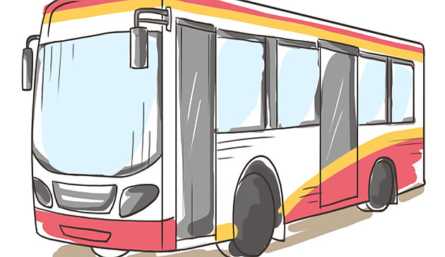 Slide do ônibus de desenho animado