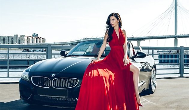 Автомобили и девушки пазл