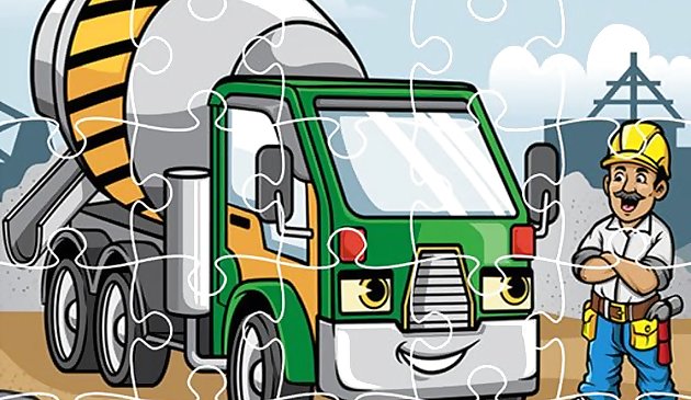 Строительные грузовики пазл