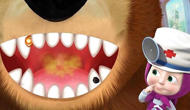 Маша и Медведь игра стоматолога