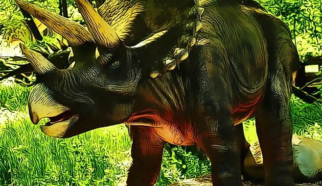 Triceratops डायनासोर पहेली