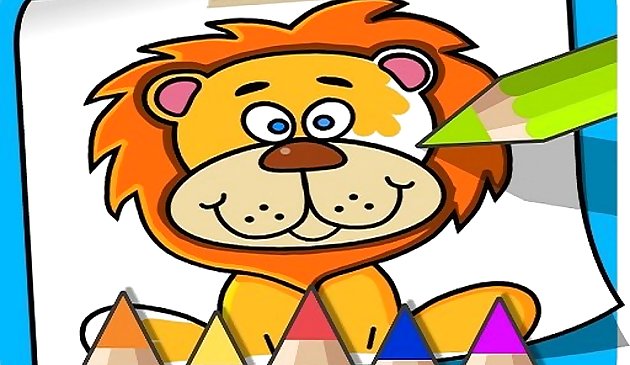 儿童着色书：动物着色页