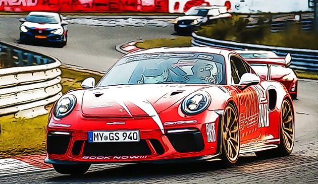 Гонки скоростных автомобилей пазл