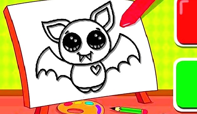 Murciélago coloreador fácil para niños