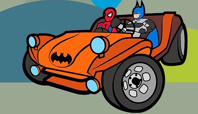 Superhero Cars Libro da colorare