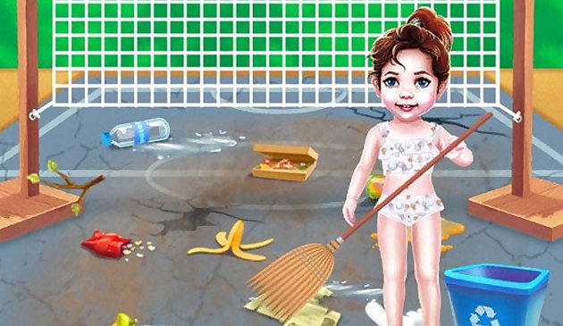 Малышка Тейлор день уборки пляжа