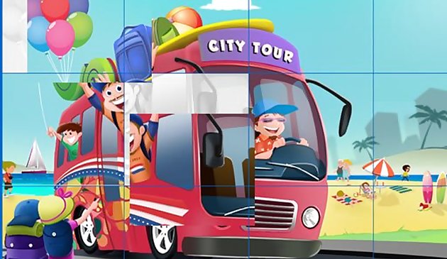 Дети и транспортные средства пазл