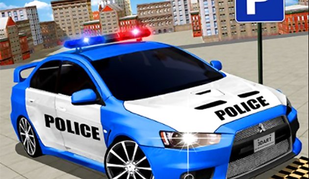 Современная полиция автомобильная парковка 3D