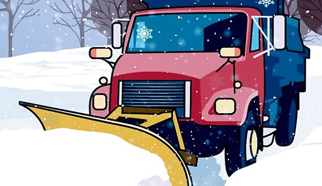 Скрытые снежинки на снегоуборочных грузовиках