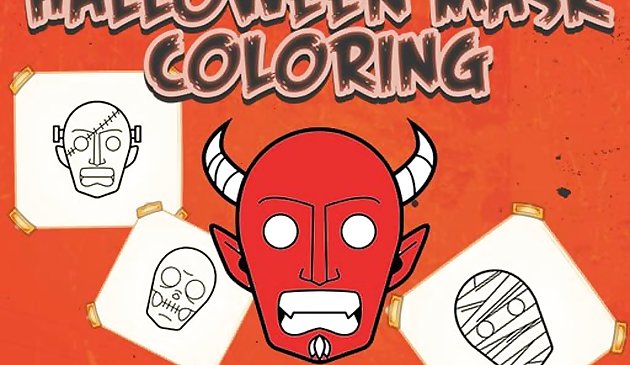 Livro de colorir máscara de Halloween