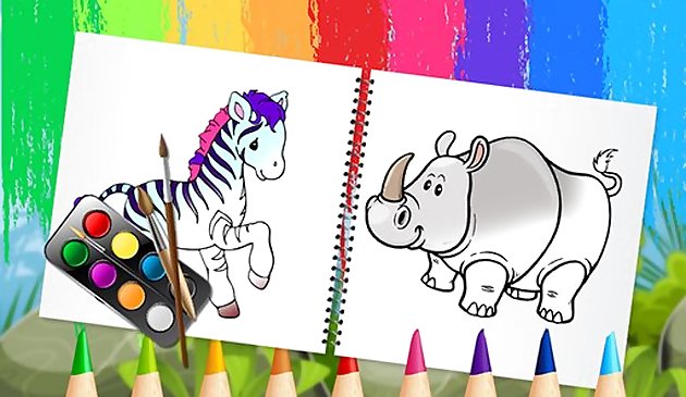 Livro de colorir animais engraçados