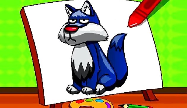 Простая детская раскраска волков