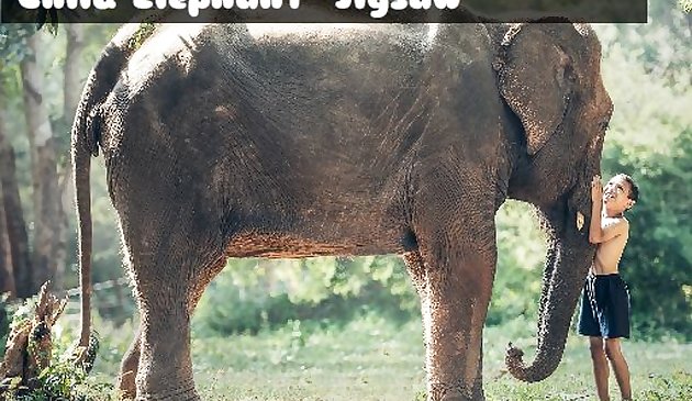 Ребёнок слон пазл