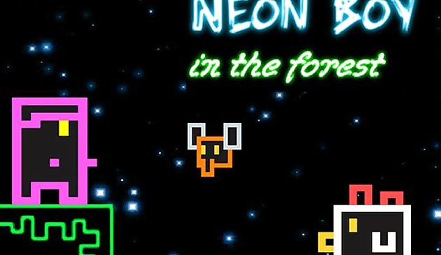 Неоновый мальчик в лесу