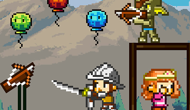 Пиксельный лучник Спасите принцессу