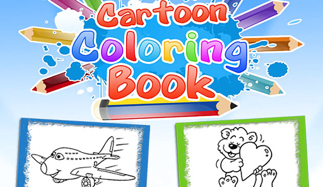Juego de libros para colorear dibujos animados
