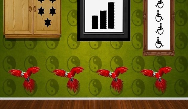 Побег дома попугая