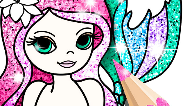 Русалка книжка-раскраска блестки