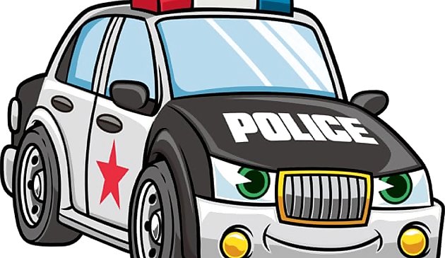 Мультяшные полицейские автомобили пазл