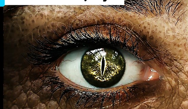 Женские глаза крокодила пазл