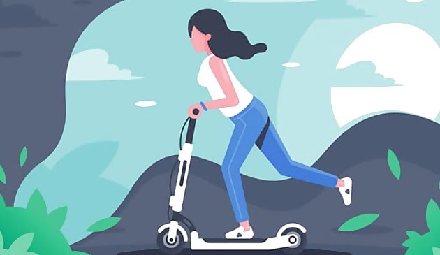 Поездка на электрическом самокате пазл