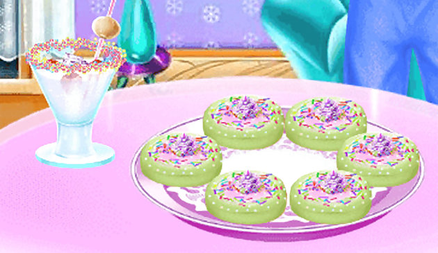 美味的彩虹甜甜圈烹饪