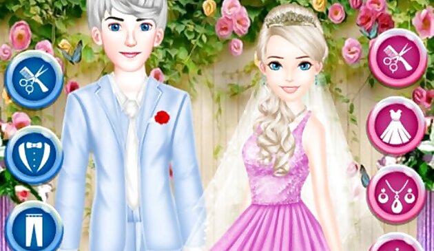 Влюбленная пара свадебный день