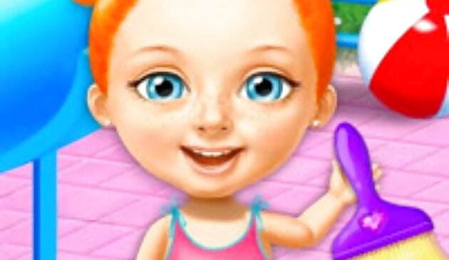 Милая девушка Летняя уборка