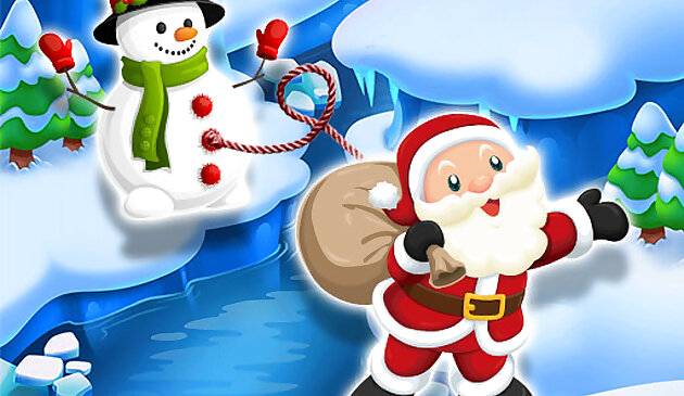 Санта снеговик прыжок