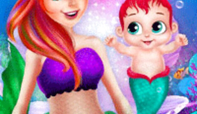 Русалка новорожденный малыш забота