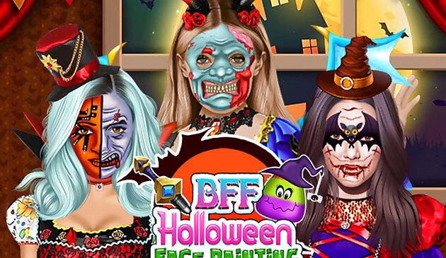 BFF Halloween pagpipinta sa mukha