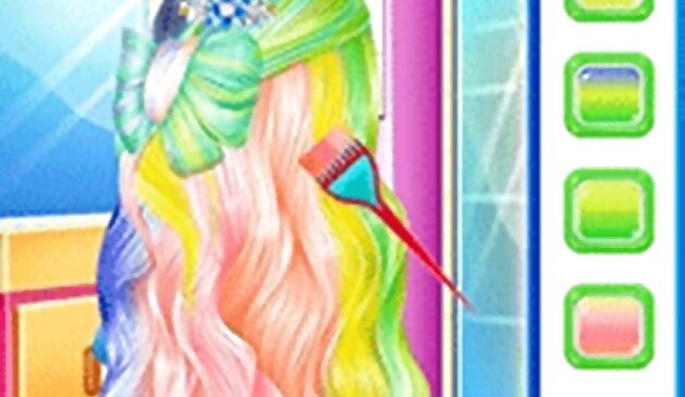 Diseño de peinado arcoíris de moda princesa