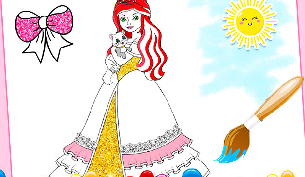 Princesa Glitter para colorir