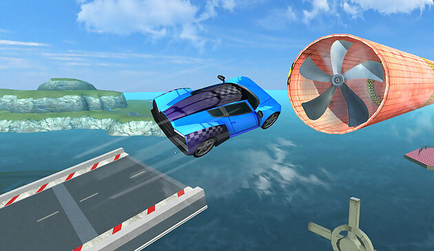 Реальный высокий трюк автомобиль экстрим